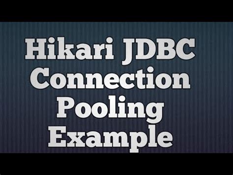 Note that for DataSources this works in a very deterministic fashion by calling DataSource. . Hikari connection pool properties